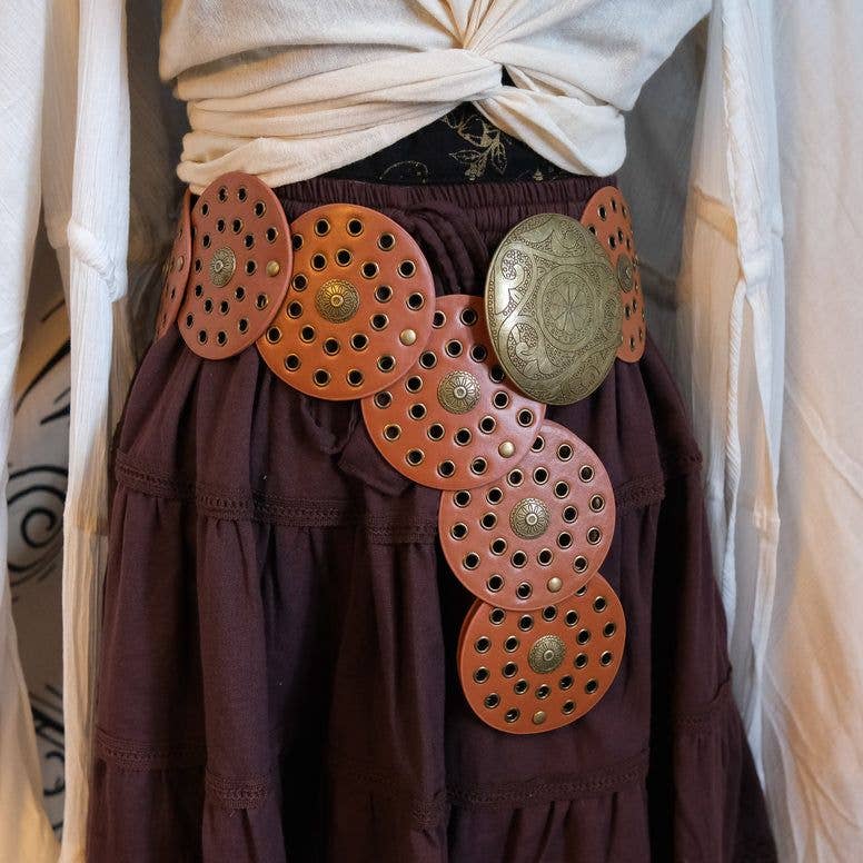 Karma Nepal Crafts - Venta al por mayor Cinturón - Mujer - Cinturones Boho de Disco Grande3