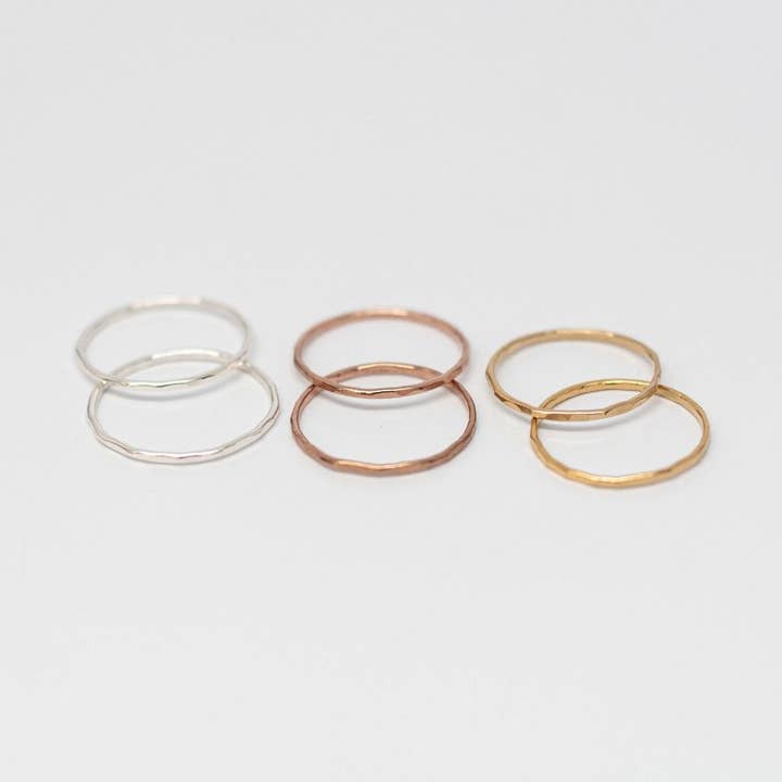 Anillos de promesa — Anillos de apilamiento finos: oro, plata, oro rosa para venta al por mayor de Tumbleweed Shop and Studio LLC