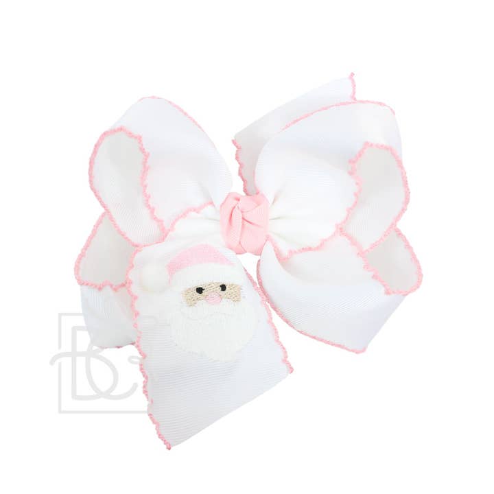 Beyond Creations, LLC - Wholesale Hair Bow - Kids - EMBROIDERED SANTA CROCHET EDGE BOWS7