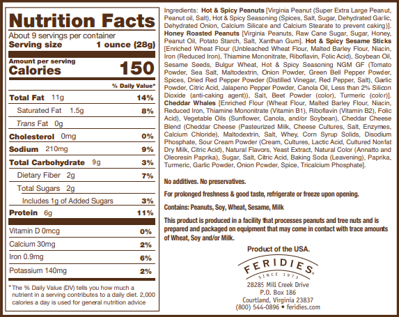 FERIDIES - Wholesale Trail Mix - 9oz Tin Happy Hour Heat Snack Mix1