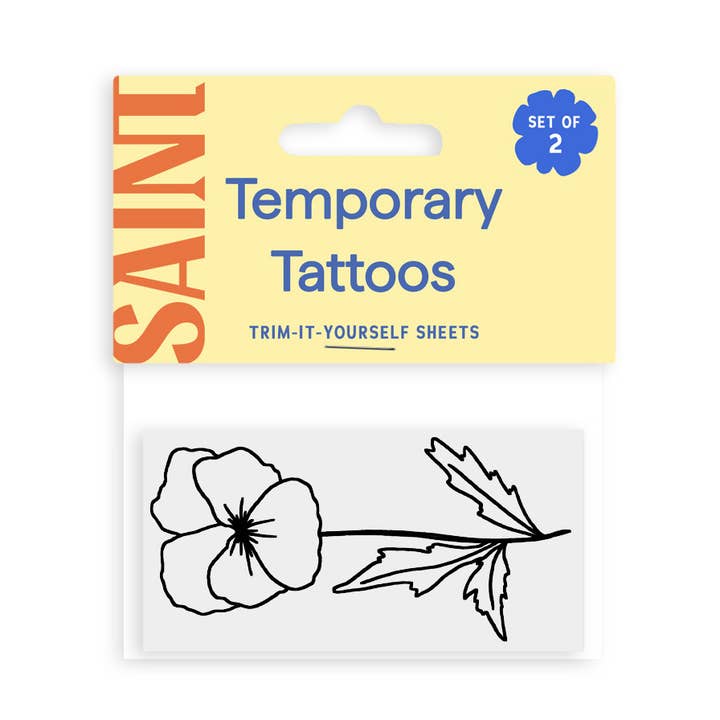 February Birth Flower - Violet Temporary Tattoos for wholesale by Saint Tattoos