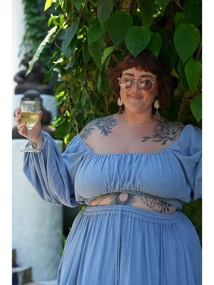 Jinx the label - Wholesale Blouse - Women's - Eve Long Sleeve Top - Periwinkle4