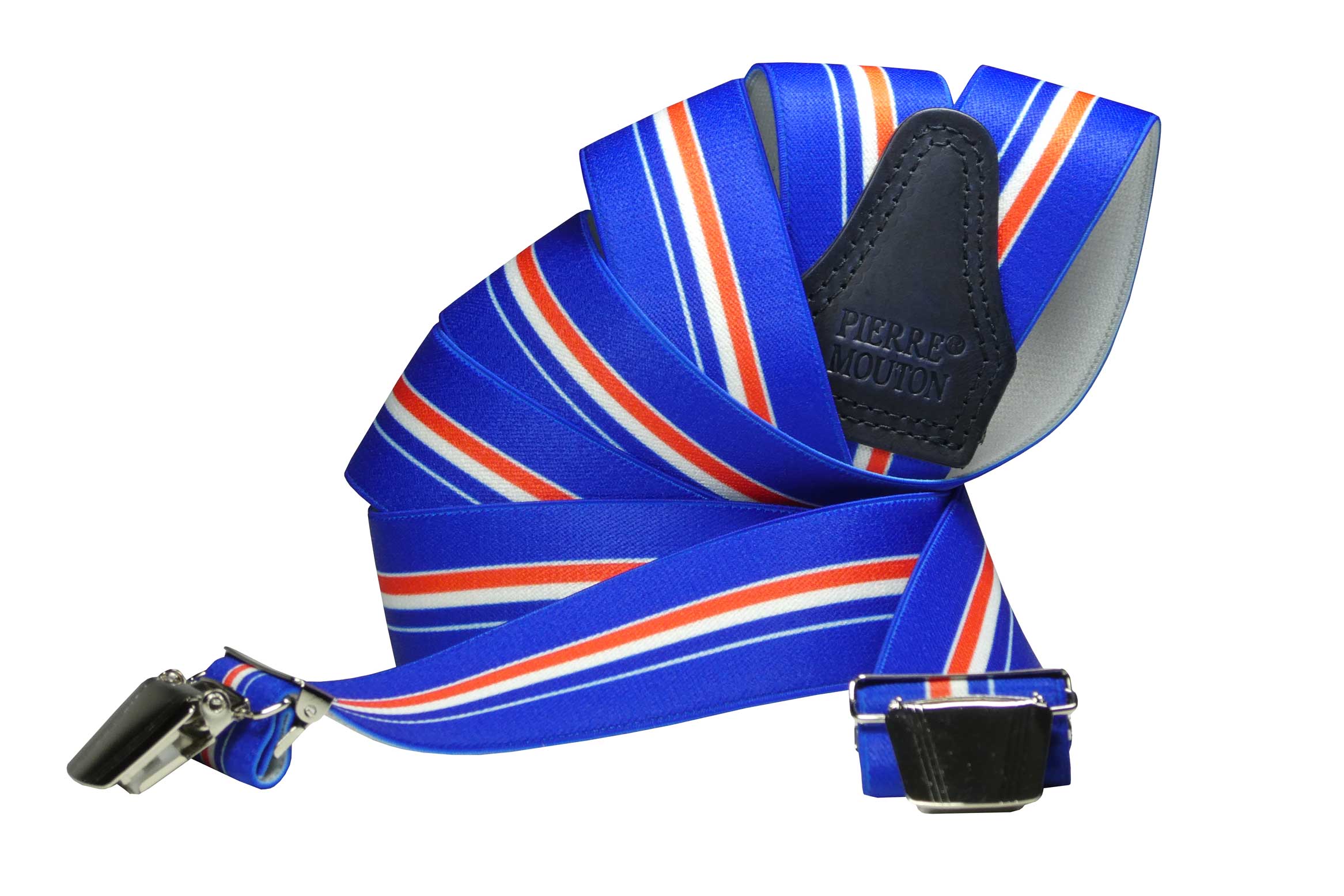 Pierre Mouton – wholesale Bälte - Unisex – Hängslen för europeiska länder - Frankrike, 3 klämmor, 140 cm | Handgjorda0