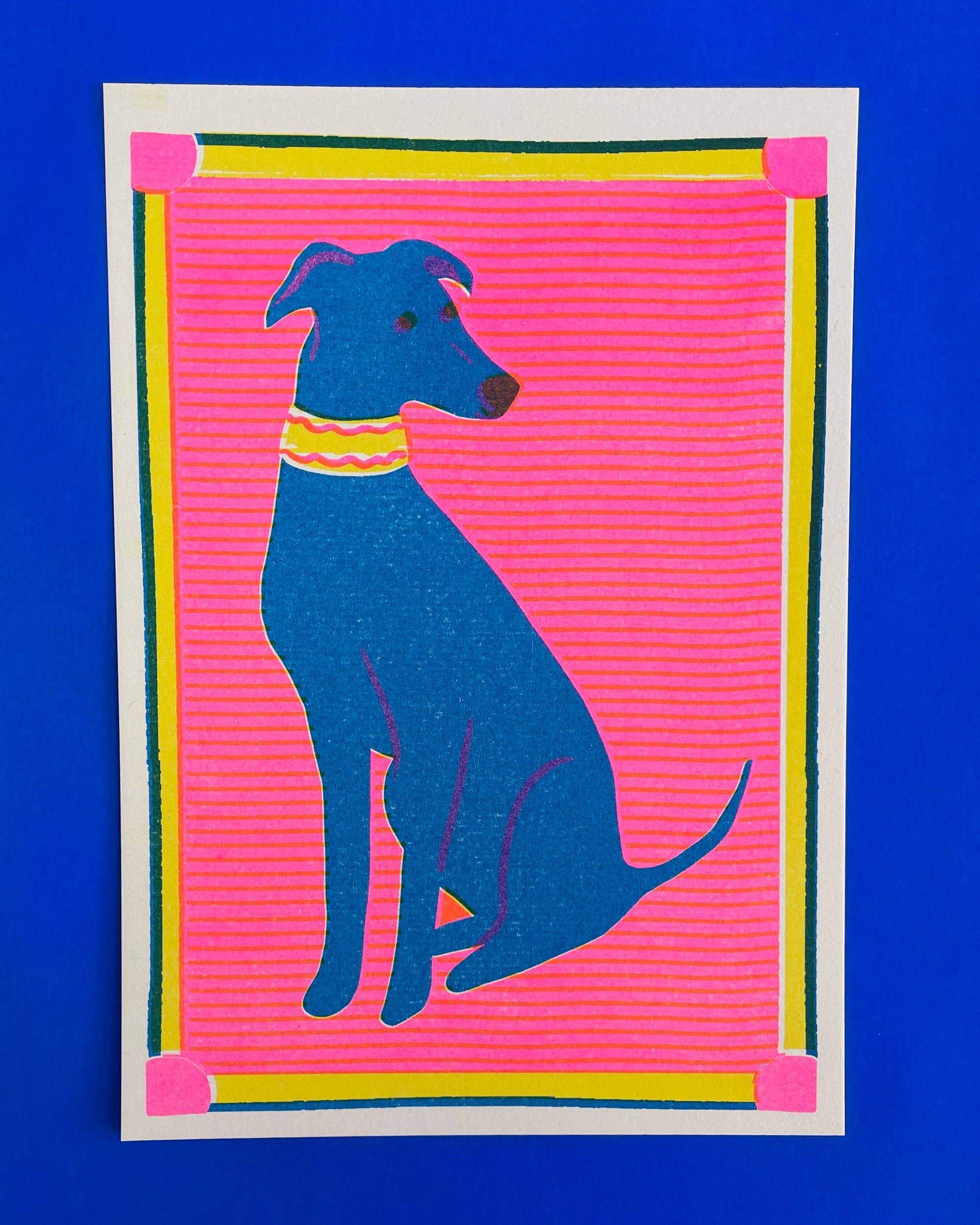naomi wilkinson illustration - Wholesale Art Print - Greyhound Mini Risograph print