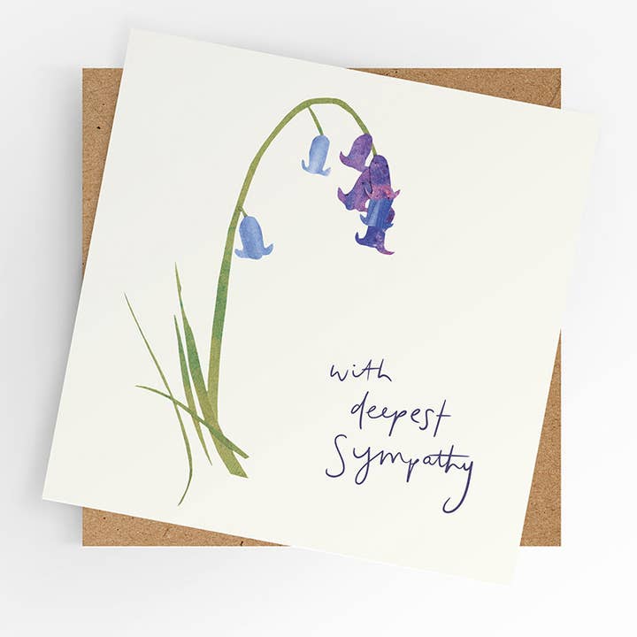 Sympathy card - with deepest sympathy - bluebell for wholesale by Under the Willow Tree