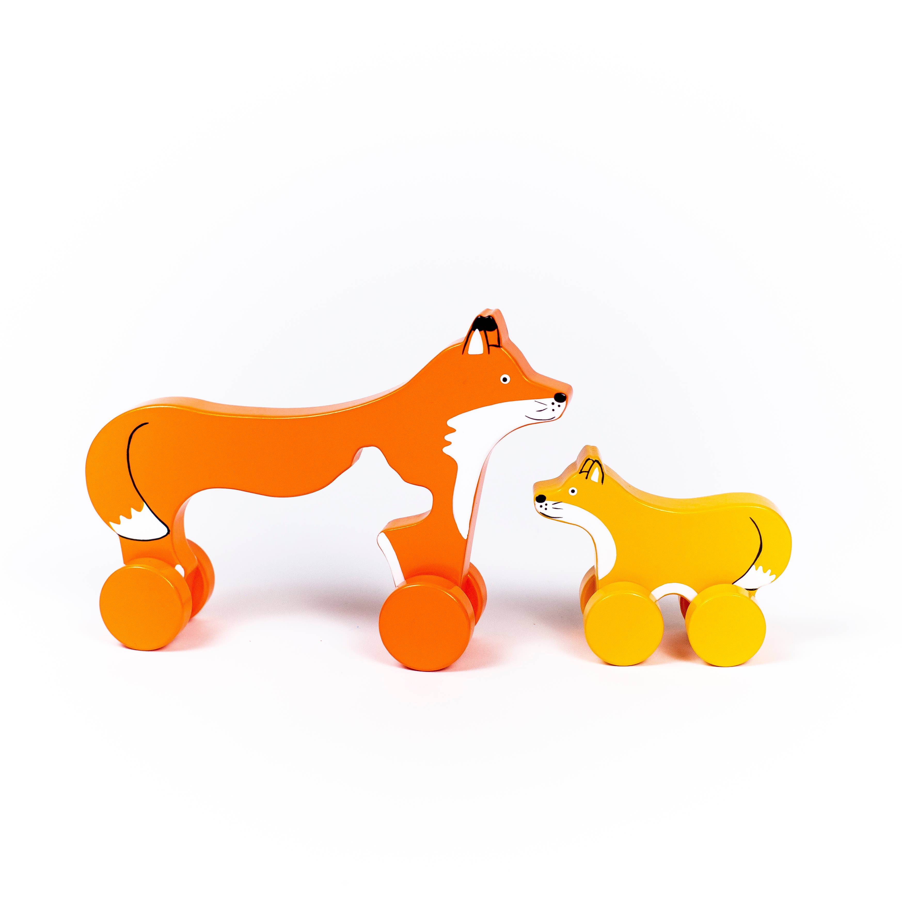 Jack Rabbit Creations - Wholesale Wood Toy - Kids - Fox Big & Little Wooden Roller3