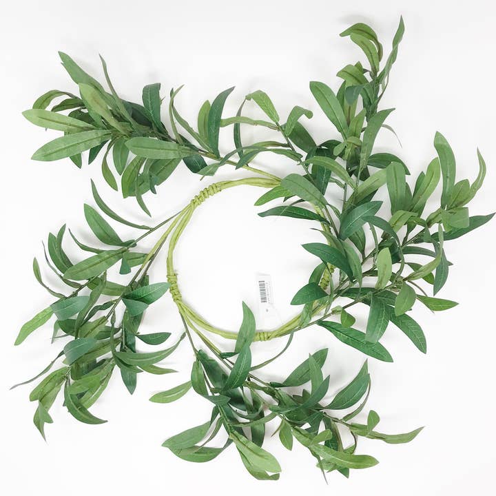 Minicorona de hojas de olivo de 6.5 pulgadas, anillo a anillo para venta al por mayor de JanMichaels Art & Home