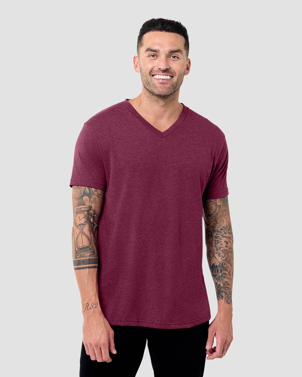 INTO THE AM – wholesale T-shirt – men's – Men's V-Neck Plain Blank Tee Shirt (Non-Branded)6
