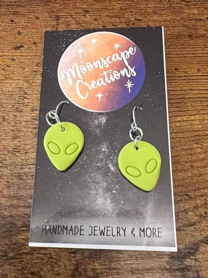 Alien Face Earrings for wholesale by Moonscape Creations