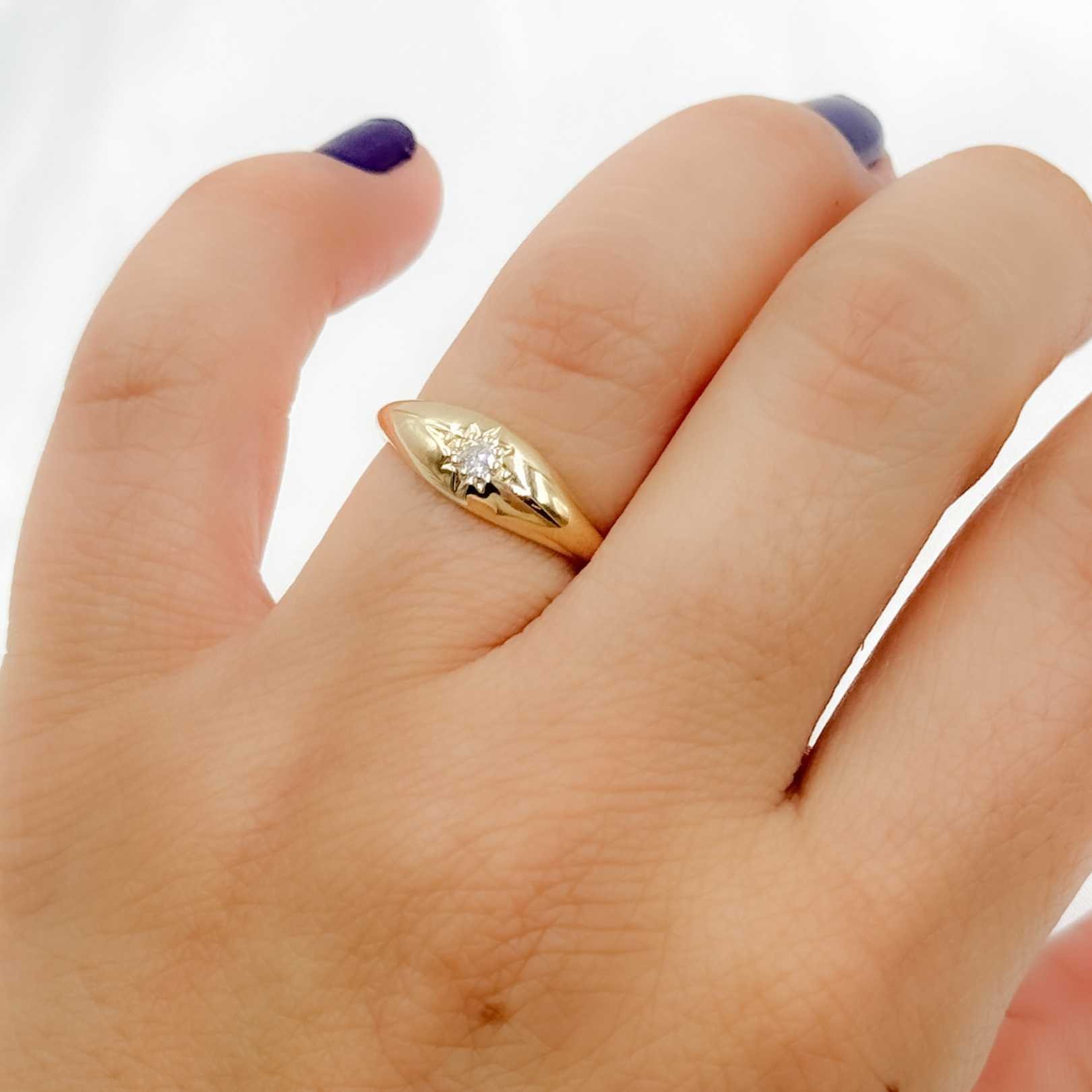 Yellow 14k Solid Gold Diamond Ring. RFA17994 for wholesale on Faire1