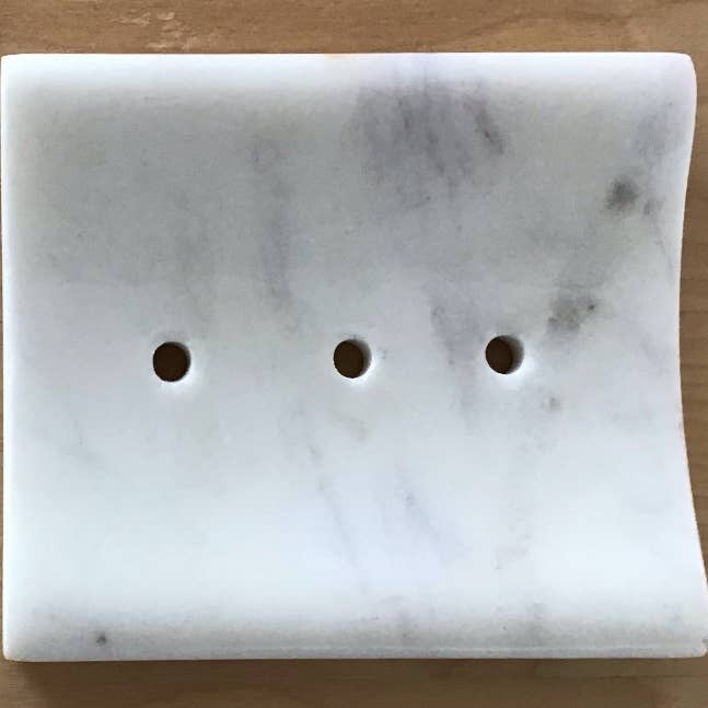 natural habitat - Vendita all'ingrosso Portasaponi da bagno - Portasapone concavo a 3 fori, rettangolare, in marmo1