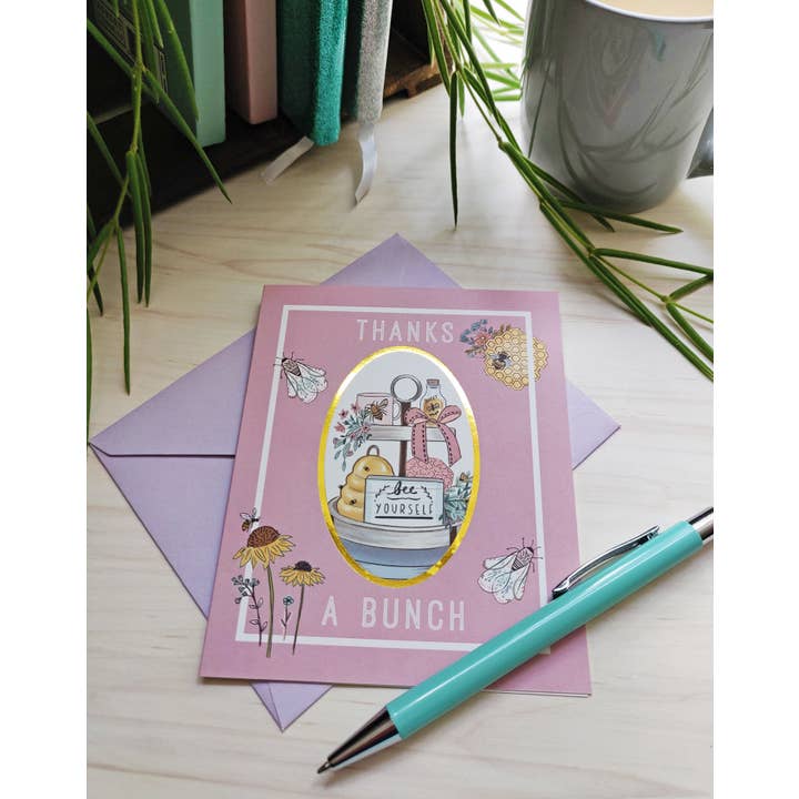 Robert Frederick Ltd - Wholesale Stationery/Notecard Set - Thank You Notecard and Pen Set - Beekeeper
