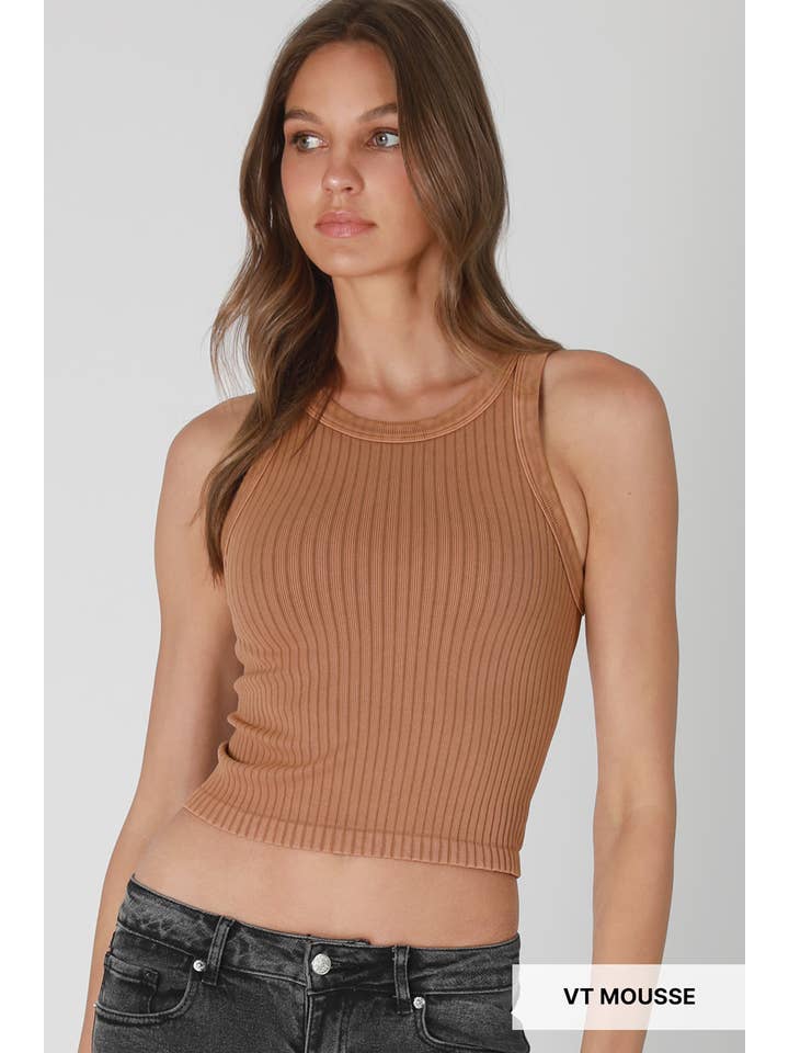 NIKIBIKI - Vente Débardeur – femme - NS8358 - Débardeur vintage à larges côtes1