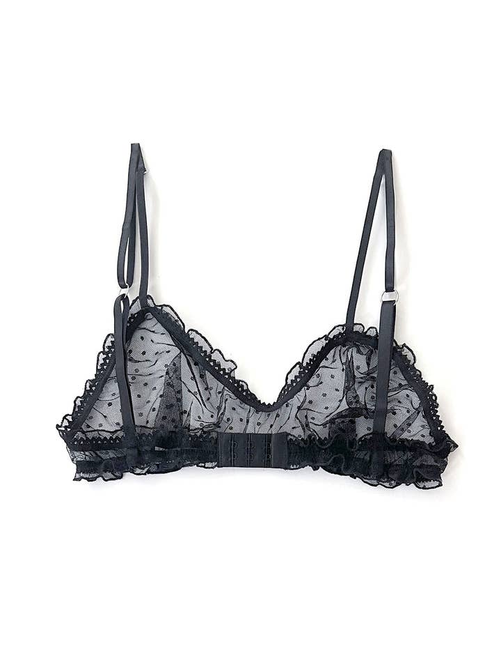 Clare Bare - Wholesale Bralette - Women's - Oleander Bralette in Sheer Swiss Dot Mesh3