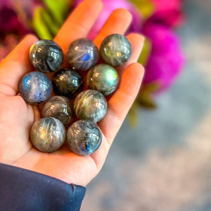 Mandala Gems - Wholesale Spiritual Stone/Crystal - Mini Labradorite Spheres, Crystals and Stones, Labradorite Marble