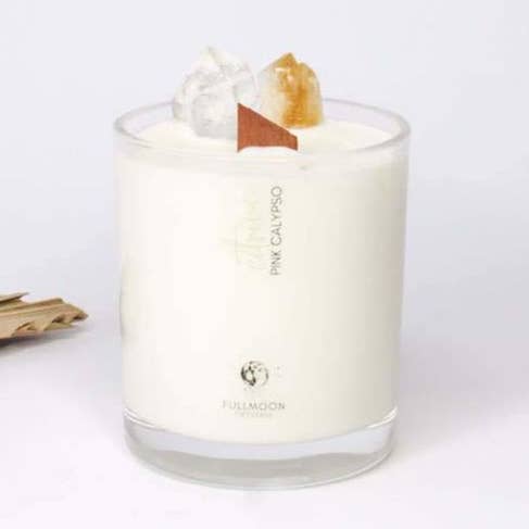 Rosa Calypso | Citrin välstånd Crystal Candle för wholesale av Fullmoon Crystals