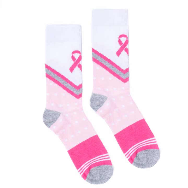 Selini New York - Wholesale Socks - Women's - Women's Breast Cancer Awareness Pink Ribbon Novelty Socks