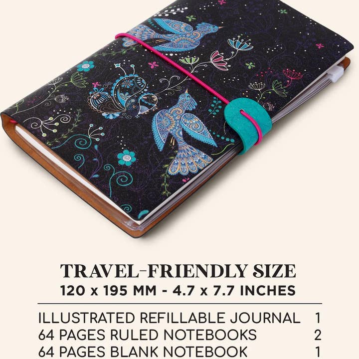 Doodle - Wholesale Journal/Diary - 7.90 x 5.00in - Refillable Travel Journal with zipper pouch7
