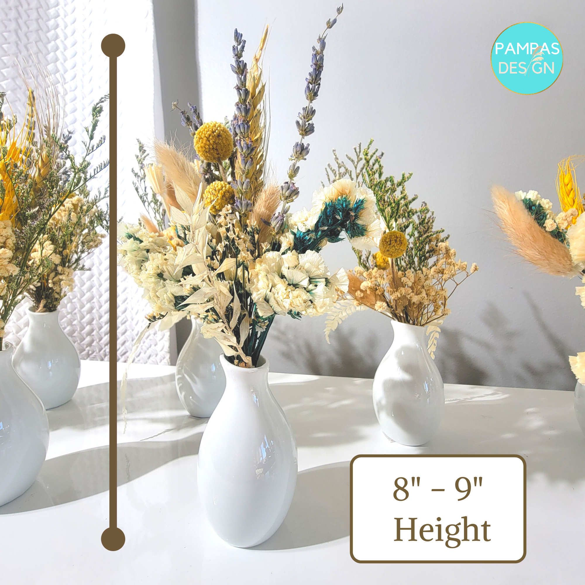 Pampas Design - Wholesale Dried/Pressed Flowers - Mini Dried Flower Bouquets Preserved Flowers for Bud Vase4