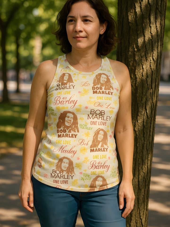 Official Store - Wholesale Tank top – Women′s - Bob Marley - One Love Racerback Women's Juniors Tank Top3