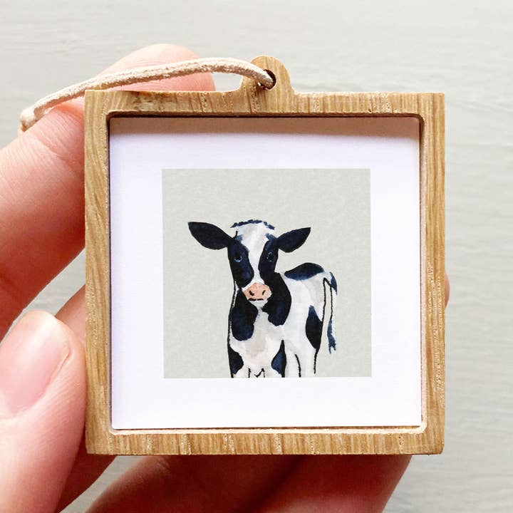 Mick's Art Goods - Wholesale Art Print - Mini 1" Cow Animal Tiny Watercolor Painting Art Print11