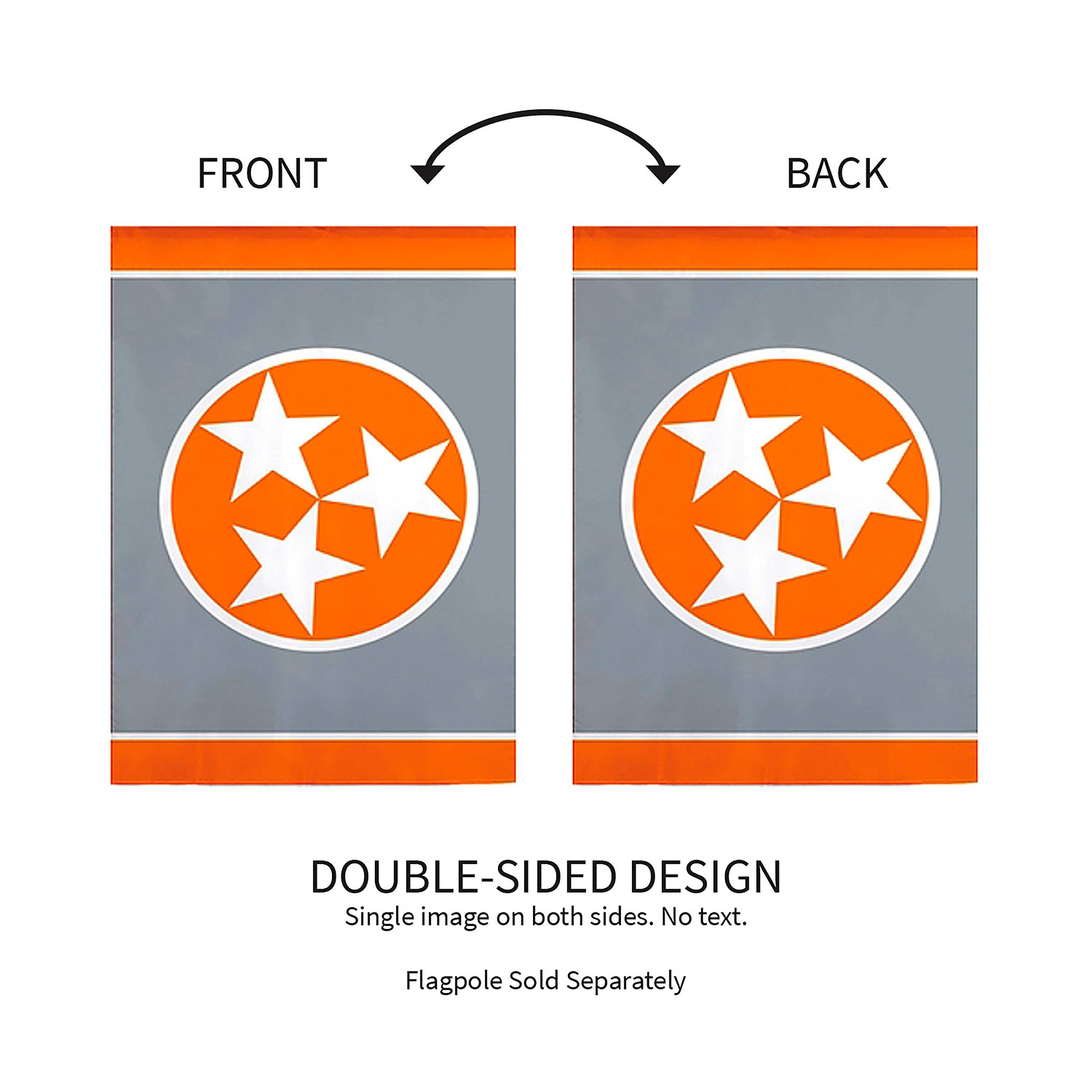 Evergreen Enterprises - Wholesale Flag - Tennessee Tri Star, Grey Garden Applique Flag3