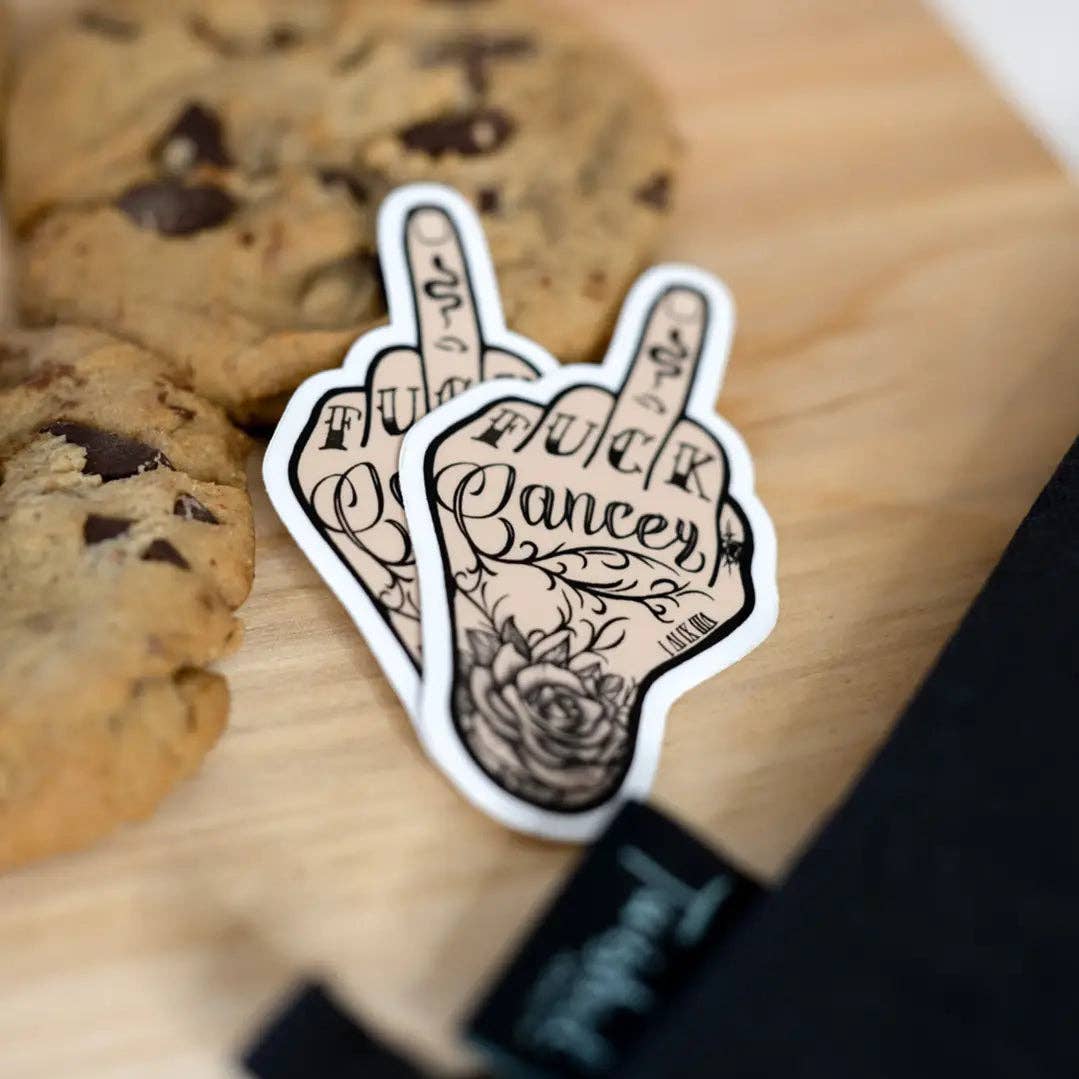 Twisted Wares - Venta al por mayor Pegatina - Pegatina "Que se joda el cáncer"1