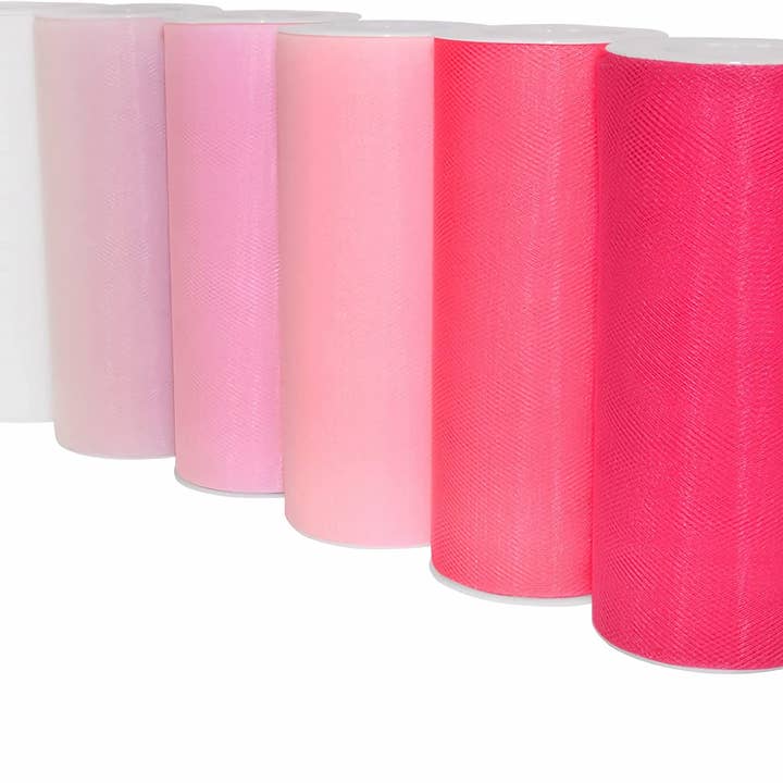 Pastel shades #1366 6-pack Pink Ombre Tulle (150 yards total) for wholesale on Faire