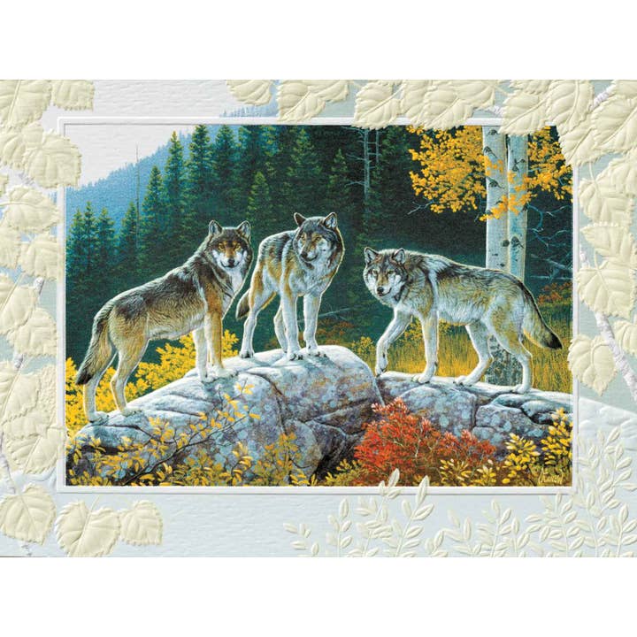 Pumpernickel Press - Wholesale Birthday Card - Autumn Wolves (BDIN) - Petite