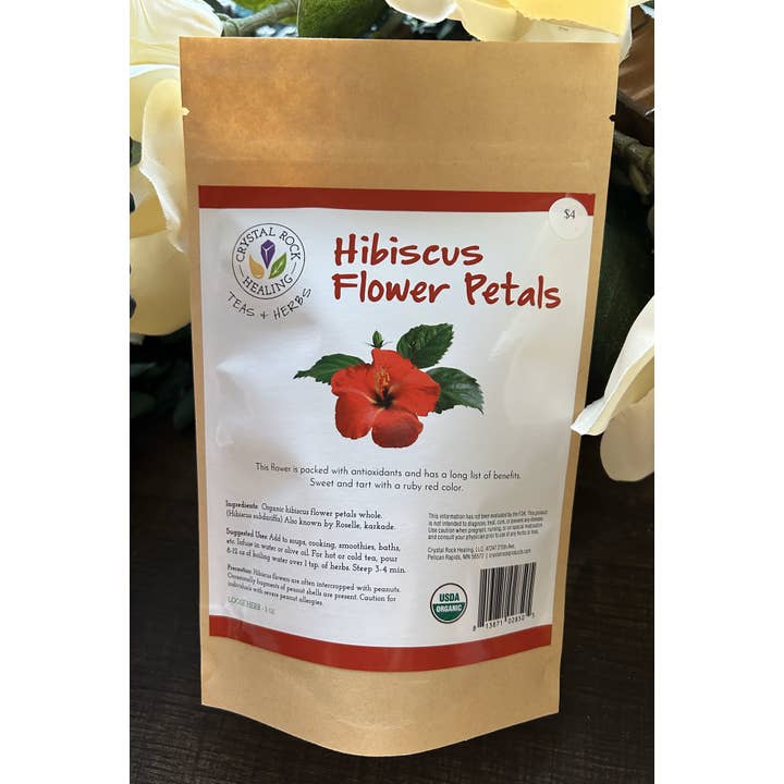 Crystal Rock Healing, LLC - Wholesale Loose Tea - Hibiscus Flower Petals 1oz Organic