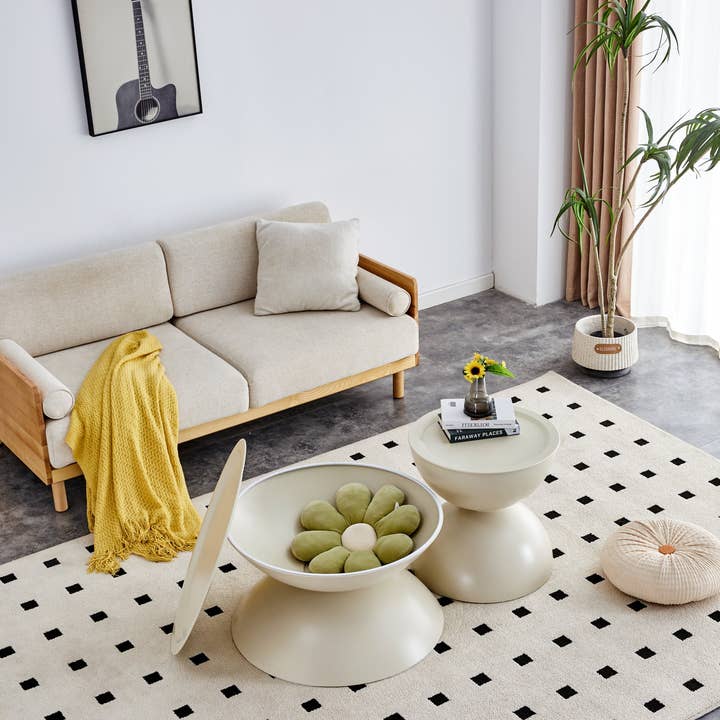 BlakOutlet - Wholesale Coffee Table - Set of 2 Milk White Coffee Table and End Table With Storage.2