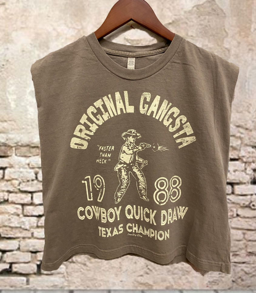 Country Deep Apparel - Wholesale Tank Top - Women's - Original Gangsta Boxy Midriff Muscle top1