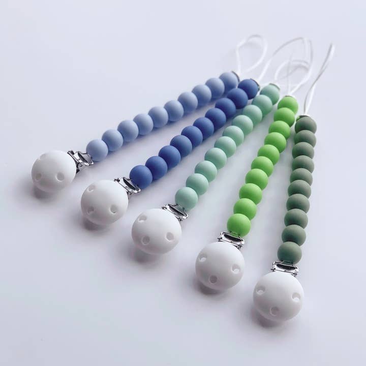 Silicone Dummy Clip - White/Earth for wholesale by Nolah