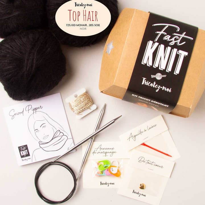 Fast Knit Snood Pipper Platinschwarz für den Großhandel von Tricotez-moi