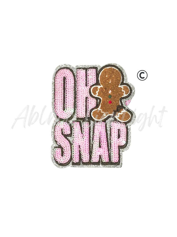 Oh Snap Gingerbread Sequins Christmas PatcH-SMALL for wholesale by ABLNco