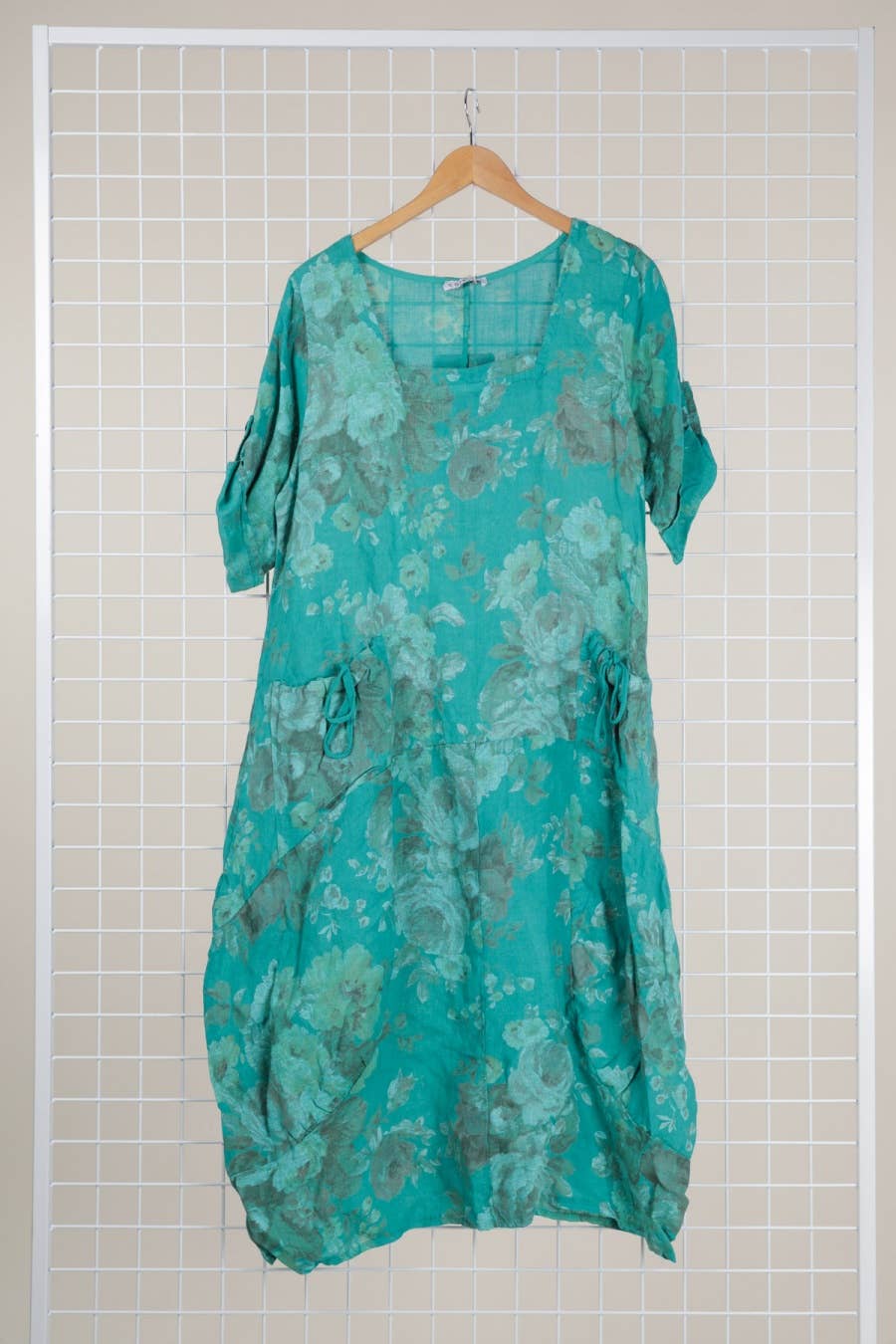 la maison des fibres naturelles – Großhandel Kleid – Damen – Leinenkleid mit floralem Muster, 100 % Leinen, Modell 6796713