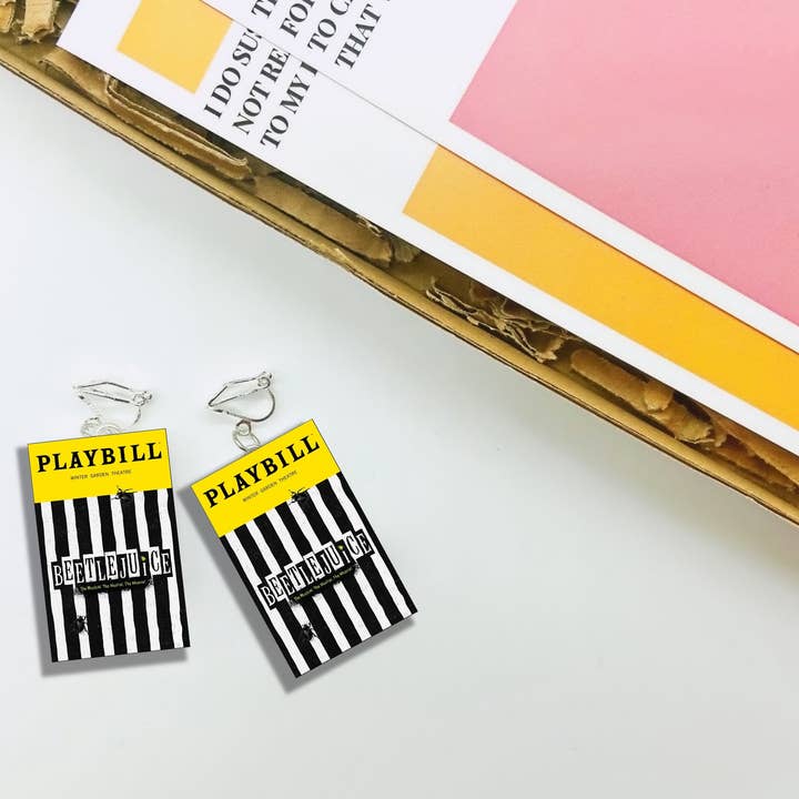 bookonahookco – wholesale Dangle earrings – Beetlejuice | Miniature Playbill