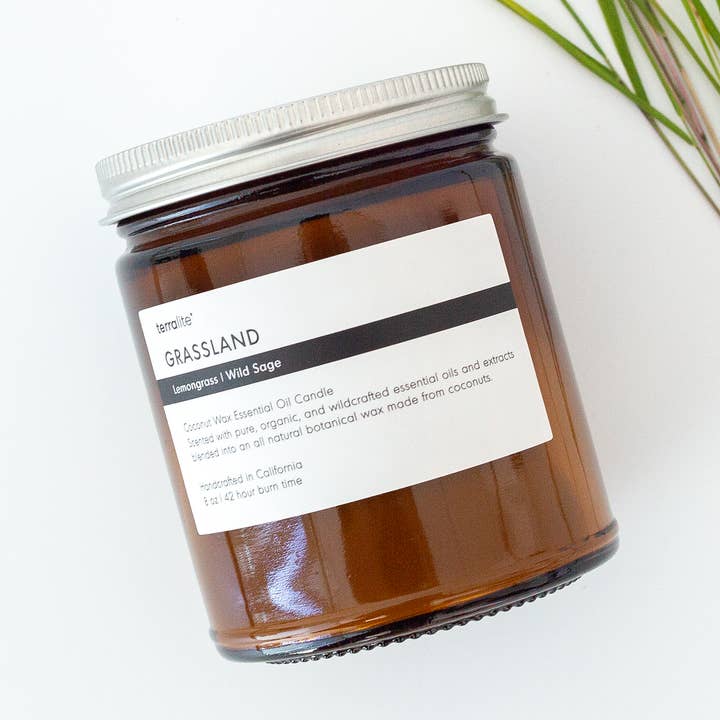 Terralite - Wholesale Jar/Filled Candle - GRASSLAND - essential oil candle5