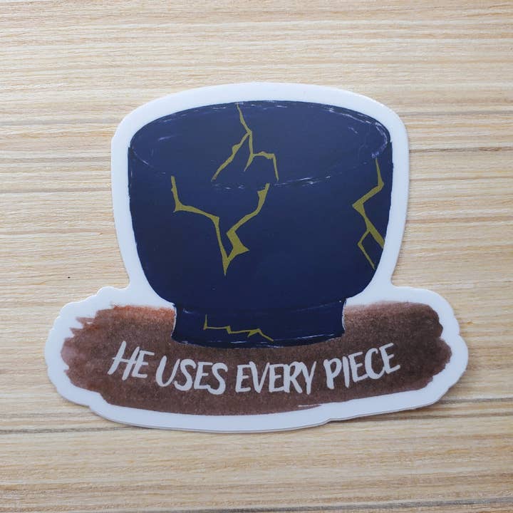 Adhesivo cristiano de salud mental con el método de cerámica Kintsugi para venta al por mayor de Let Love Be My Motive Studio