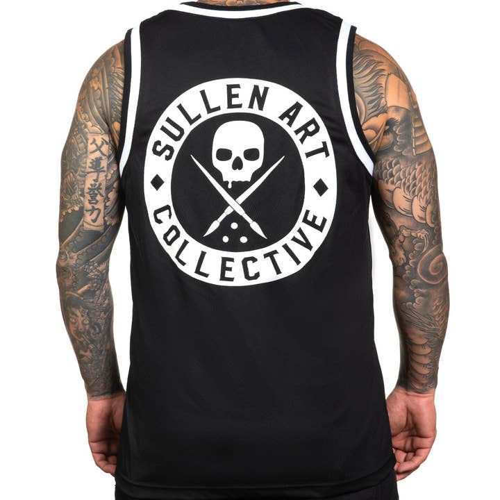 Débardeur en jersey BOH noir/blanc pour la vente par Sullen Clothing