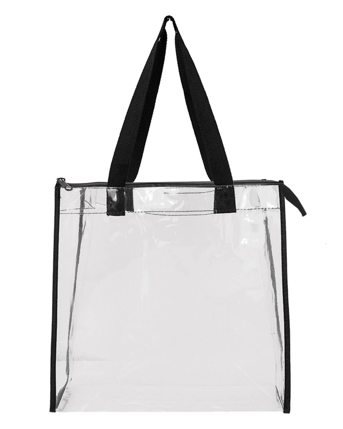 BLACK Clear Tote w/ Gusseted And Zippered Top | Blank | OAD 5006 for wholesale on Faire4