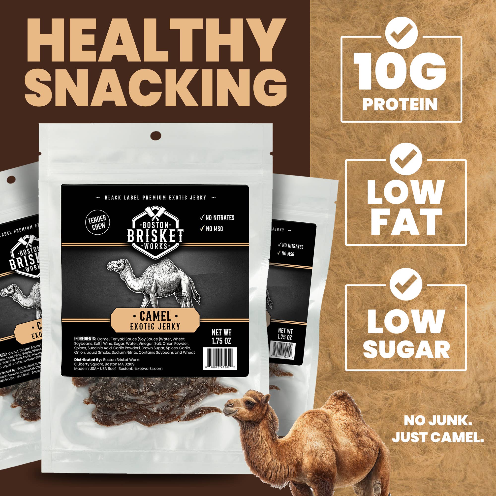 Boston Brisket Works - Wholesale Jerky - Exotic Jerky "Camel"4