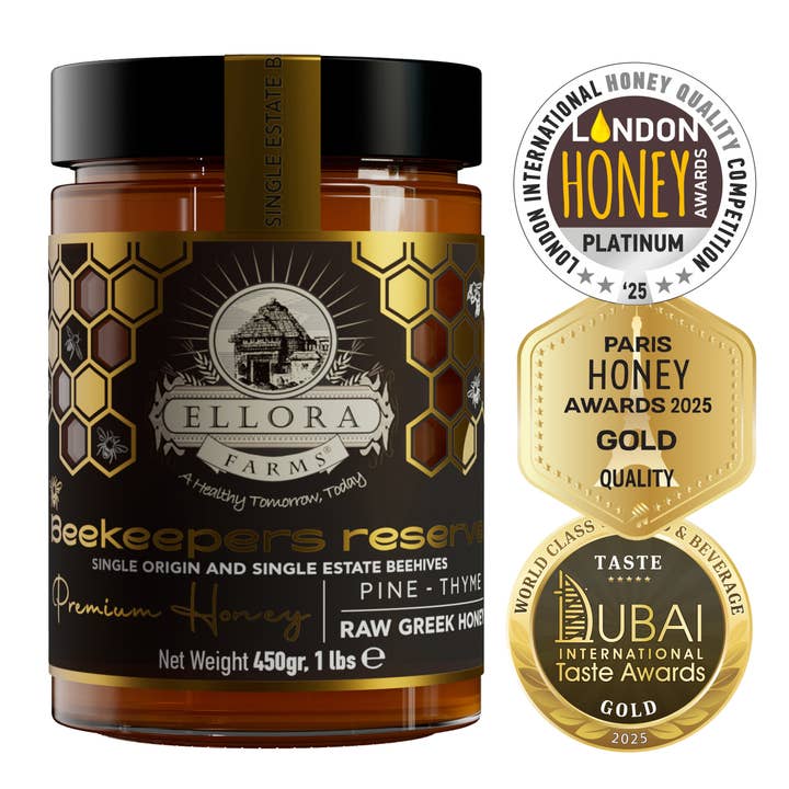ELLORA FARMS - Wholesale Honey - Single Estate PDO Greek Raw Honey, Pine & Thyme, Gift 450g 2