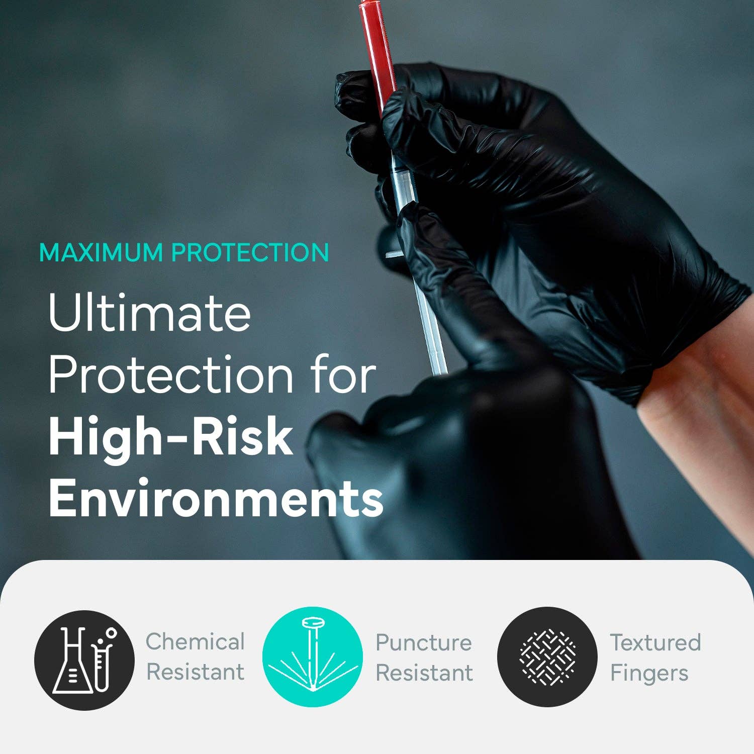 OWELL LLC - Wholesale Cleaning Gloves - OWELL Pro Grade 4mil Black Nitrile Gloves (10 - 100 Count)5