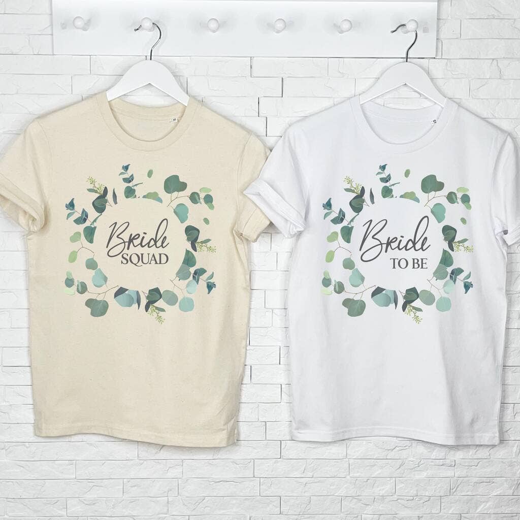 Lovetree Design - Wholesale Screen printed t-shirt – Women′s - Bride To Be And Hen Rainbow Arch And Silver T Shirt Set2