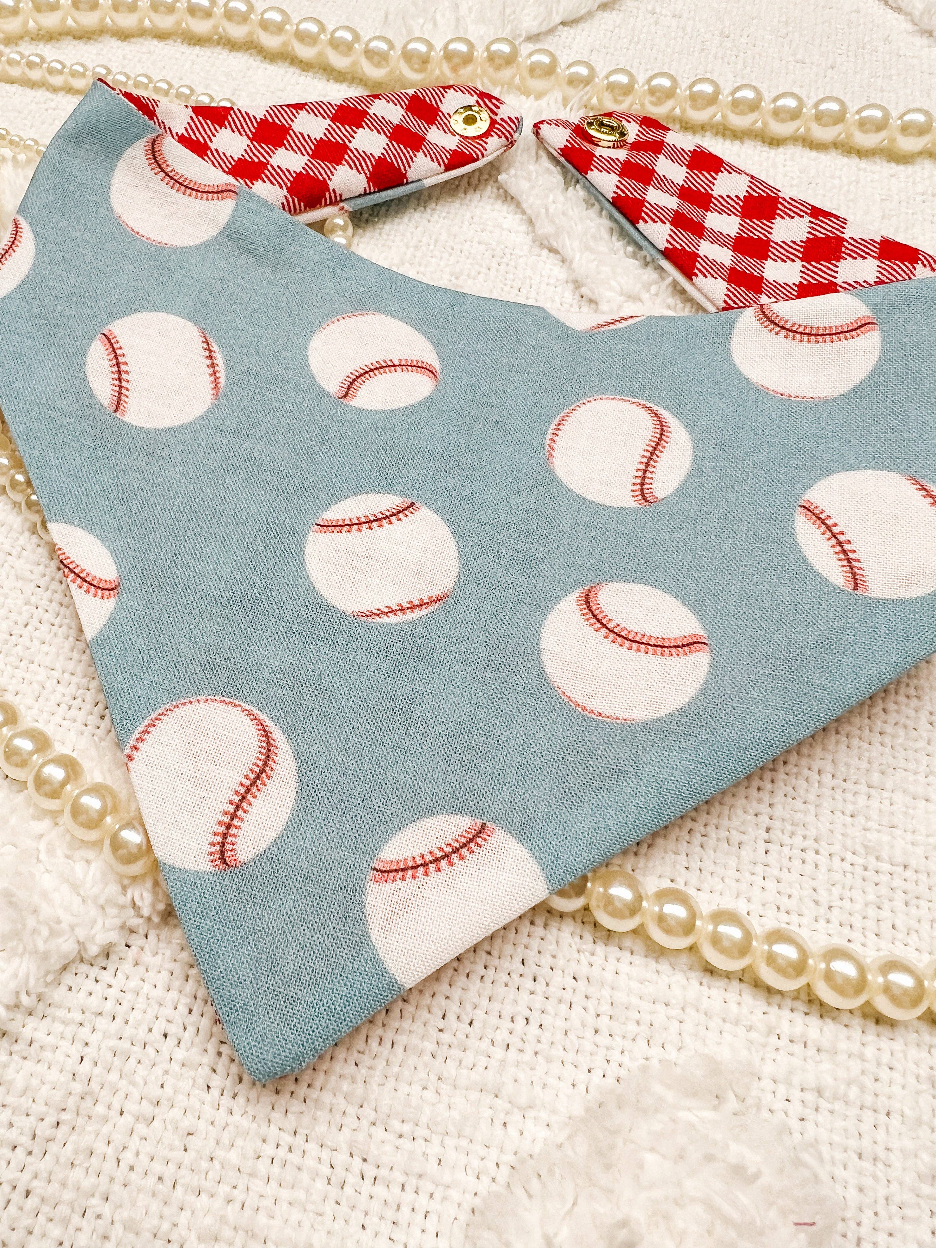 StellaLoo – Großhandel Haustier-Bandana – Hund – Baseball Wende-Hundebandana, Metall-Druckknopf-Frühlingstuch8