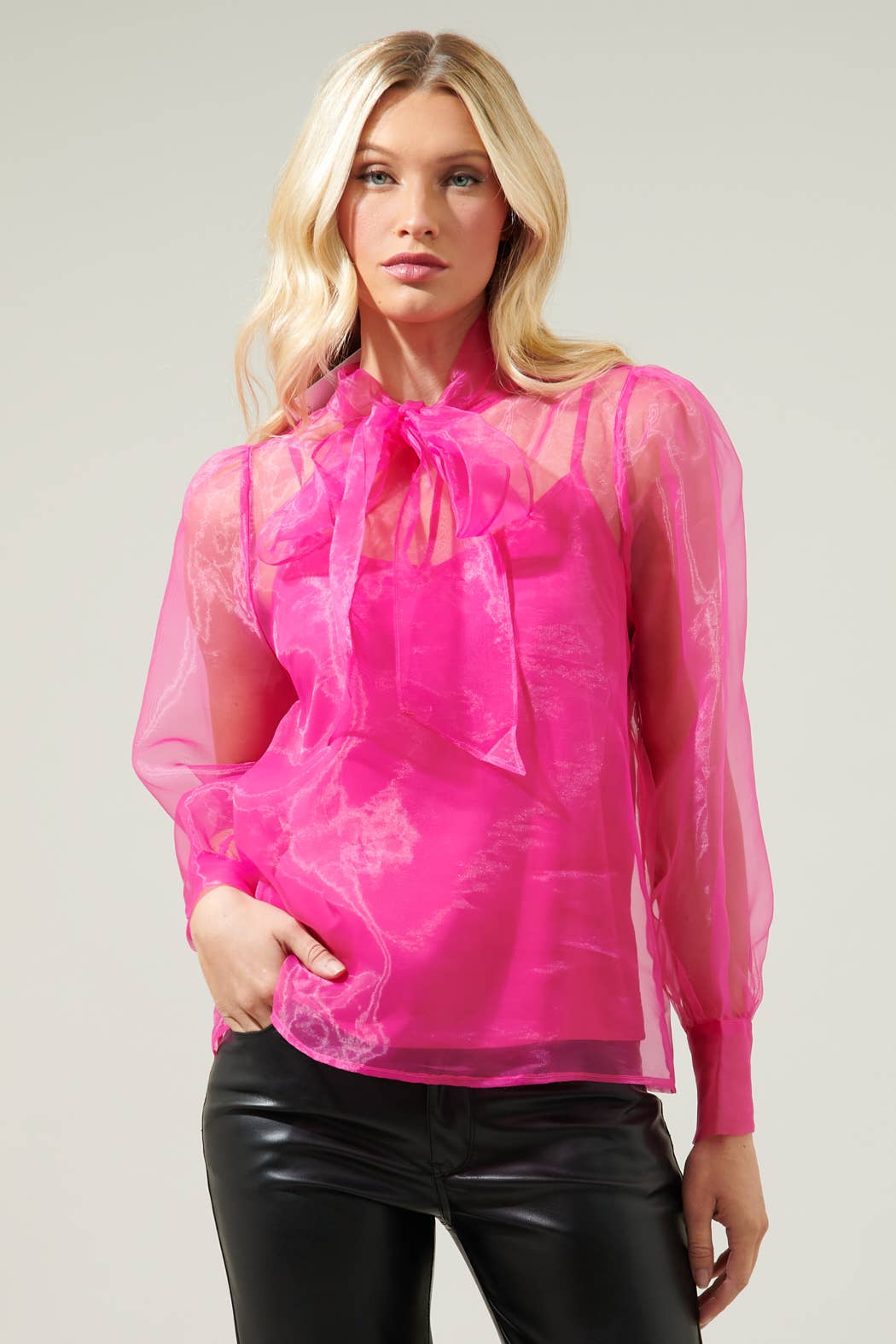 Sugarlips - Wholesale Blouse - Women's - Clayton Organza Puff Long Sleeve Top5