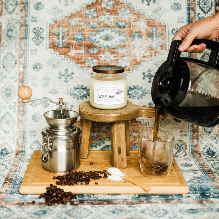 Vela de soja Central Perk para venta al por mayor de Palms, Psalms, & Prosecco