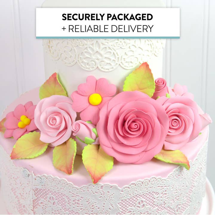 Global Sugar Art - Wholesale Cake/cupcake topper - Rose and Blossom Set, Sugar Flowers for Cakes, by Global Sugar Art, Pink Roses and Blossoms6