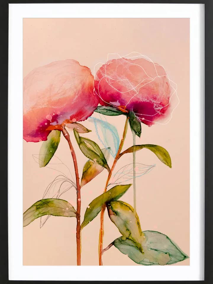 Poster encadré Premium Pivoines pour la vente par JUNIQE